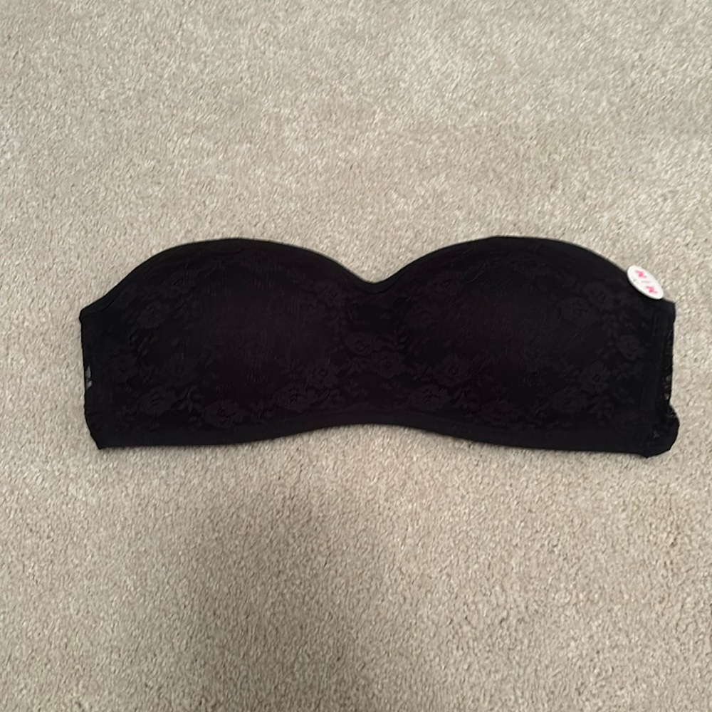 New! Victoria Secret PINK Black lace bandeau bra!